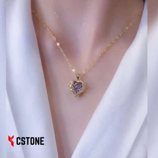 Golden Heart Pendant Necklace - Image 4